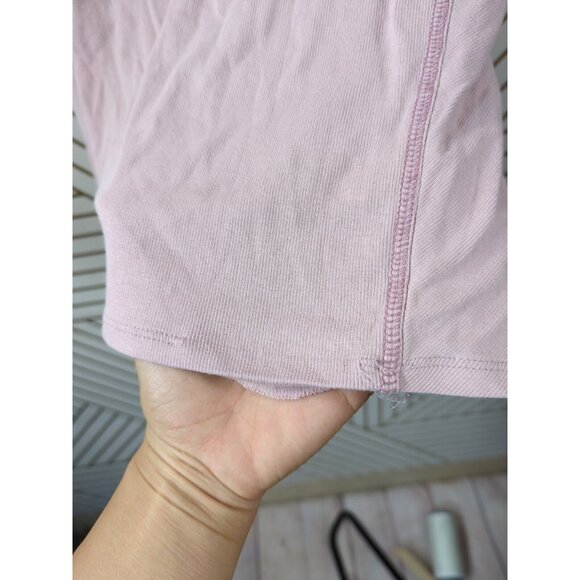 ATHLETA Women's Pink Ribbed Tank Top Sleeveless Cotton Size Medium - Picture 4 of 7